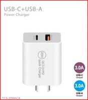 [2466A] USB C + USB A Duo Wall Plug